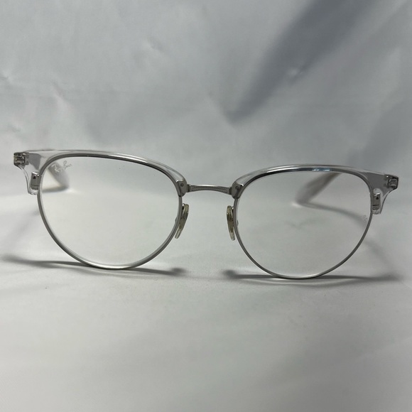Ray-Ban Clear Half-Rimless Round Eyeglasses with Case - Frames Only - Picture 8 of 10